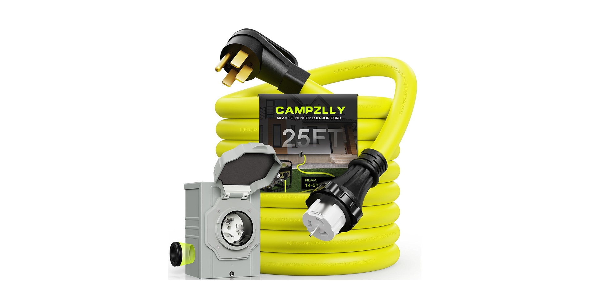 ‪ꪔ̤̮i‪ꪔ̤̮i　0509 Amazon.com : Campzlly 50 Amp Generator Cord 25FT and Power